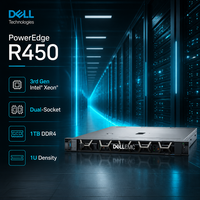 Serveur Rack 1U PowerEdge R450 avec Deux Processeurs Intel Xeon Scalable, Plateforme Entreprise DDR4