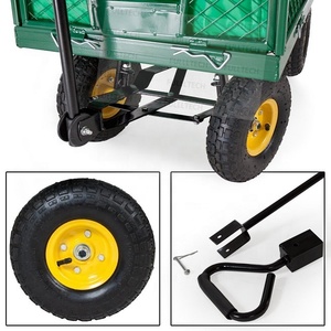 Wagon utilitaire chariot de jardin extérieur chariot de transport remorque 300 lb côtés amovibles métal acier maille fleur chariot camion brouette - Product Image 5