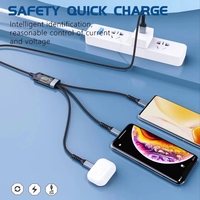 Cable de Carga Superrápida de Alta Calidad de 100 W, 3 en 1, Cable USB a Tipo C a Micro, Cable de Datos para Teléfono Móvil USB 3 en 1, Ligero y Rápido