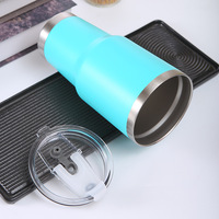 Gobelet personnalisé de 30oz avec couvercle, gobelet à café isolé sous vide en acier inoxydable, tasse de voyage enduite de poudre à double paroi
