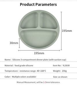 Bandeja de 3 Compartimentos con Forma de Animal de Dibujos Animados, para Bebés Recién Nacidos, Libre de Ftalatos, Inodora, Fácil de Limpiar - Product Image 2