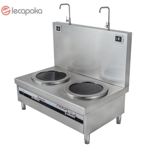 Fornello Elettrico Professionale a Doppio Bruciatore in Acciaio Inox, 380V, Potenza Regolabile, per Cucina e Zuppe, 4 Display Digitali - Product Image 2