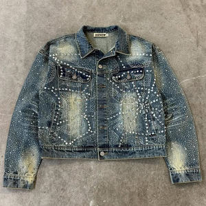 DiZNEW giacca di jeans con strass 2026 giacca personalizzata moda Designer Street Diamond - Product Image 2