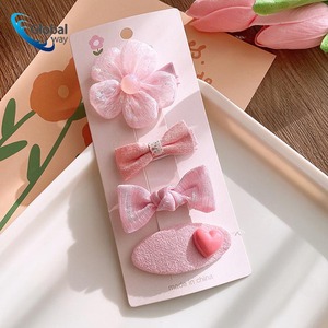 Offre Spéciale mode 4 pièces dessin animé Crochet tricoté Kawaii cheveux accessoires enfants pinces à cheveux <span class=keywords><strong>fleur</strong></span> pinces à cheveux - Product Image 5