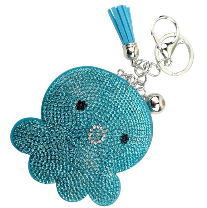 Осьминог горный хрусталь брелок OEM ODM заказной кристалл шаблон моды кисточкой цепи кожа кристалл горный хрусталь детский подарок