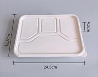 Conteneur alimentaire jetable compostable en gros, boîte à lunch biodégradable à compartiments multiples avec couvercle