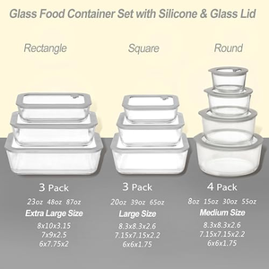 Boîte de conservation en verre borosilicate transparent de haute qualité, compatible micro-ondes et réfrigérateur, pour le stockage des aliments, idéale pour les déjeuners et la cuisine - Product Image 4