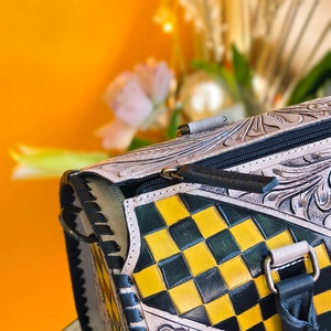 Bolso de Hombro de Cuero Genuino de Lujo Vintage de Gran Venta para Mujer y Niña, Bolsa de Viaje con Estampado de Letras y Cierre de Cremallera, Colección - Product Image 3