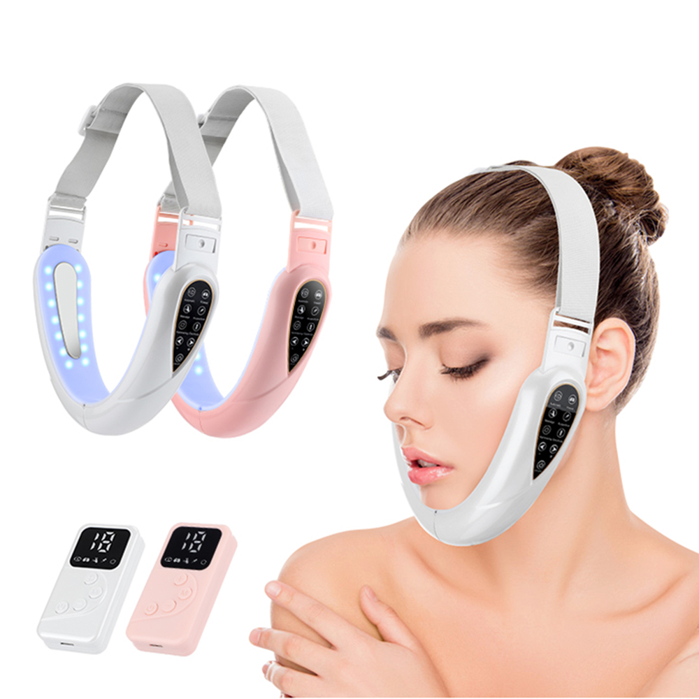 Control remoto LED Photon Doble mentón Adelgazante Masajeador TENS Microcorriente V Forma Cara Lifting Dispositivo de belleza