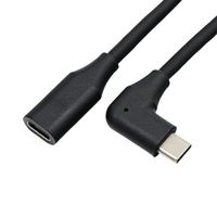 Câble d'extension USB-C mâle-femelle coudé en PVC, 20 Gbit/s, USB 3.2 multifonction, projection d'écran 4K, câble de données à charge rapide pour mobile