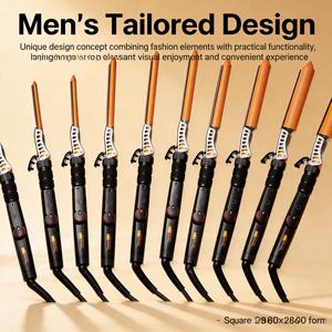 Fer à friser <span class=keywords><strong>électrique</strong></span> pour hommes avec revêtement en céramique, chauffage PTC, affichage de la température LCD, utilisation domestique - Product Image 4