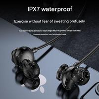 Écouteurs sans fil Bluetooth sportifs étanches à affichage numérique, longue autonomie, tour de cou, intra-auriculaires, pour musique Hi-Fi, OEM ODM
