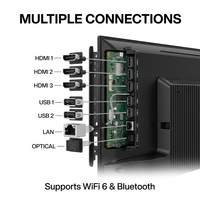 Televisor LED Inteligente 4K Ultra Delgado de 65, 75, 85 y 100 Pulgadas, Android WiFi HDR, Pantalla Grande para Sala de Estar, Publicidad Comercial