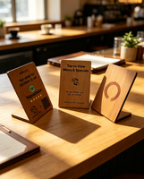 Menú de Restaurante de Madera con Código QR Programable y Grabado Láser Personalizado de Nichen One, con Chip NTAG213 y Tecnología RFID