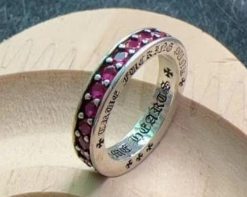 Diamant rose strass-argent