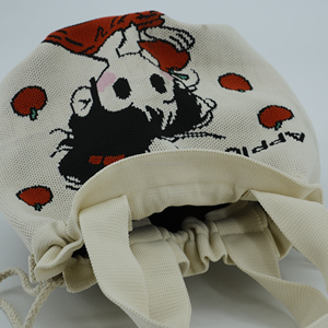 Sac fourre-tout tricoté à cordon de serrage pour femme, sac de rangement portable, sac de courses, cadeau pour étudiants - Product Image 4