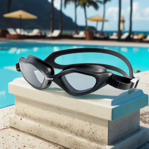 Lunettes de natation plates de grande taille personnalisées, de haute qualité, blanches, anti-buée, étanches, avec protection UV pour enfants, plongée - Product Image 1