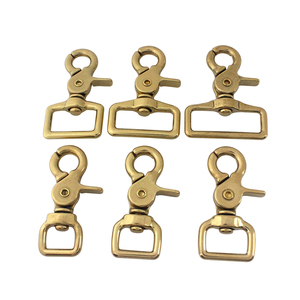 Brass Snap <span class=keywords><strong>Hook</strong></span> Xoay Mắt Tôm Hùm Claw Móc Cài Kích Hoạt Clip Cho Da Craft Bag Purse Dây Đeo Vành Đai Webbing Pet Leash Rope - Product Image 3