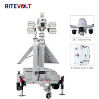 Caméras dôme 4G/Wi-Fi personnalisables OEM/ODM avec mât de 7 mètres et remorque solaire pour utilisation comme caméras de surveillance.