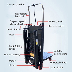 Transport mobile portable avec une capacité de charge de 400kg, machine d'escalade à chenilles électrique, chariot à main de transport de conteneurs - Product Image 5