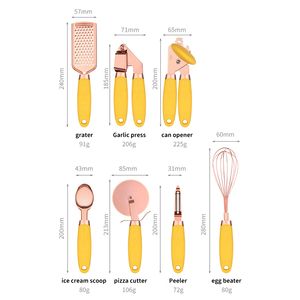 Ensemble d'ustensiles de cuisine 7 pièces en acier inoxydable le plus vendu avec ouvre-boîte, fouet à œufs, éplucheur - Outils de pâtisserie (Modèle Yangjiang) - Product Image 6
