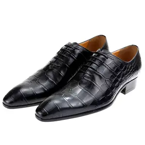 Wholesale Oxford Shoes Suit Genuine Leather Man Shoe Print Elegant Party Office Casual for Mens PU Rubber Summer Shoes Striped