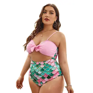 2021 Mermaid Bikini One Piece Swimsuit Plus Size Swimwear Custom Bathing Suit