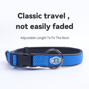 도매 사용자 정의 벨벳 직물 안감 개 목걸이 조정 가능한 길이 통기성 프리미엄 애완 동물 목 고리 - Product Image 4