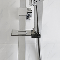 Accessoires de salle de bain réglables-Support de douche à rotation et support coulissant pour une utilisation en appartement avec rail de douche