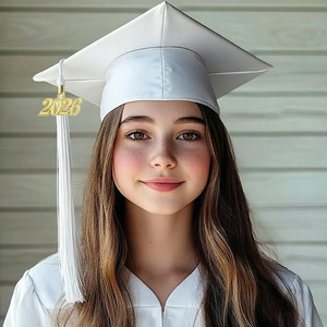 Chapeau de graduation pour adultes, chapeau de baccalauréat ou de doctorat, couleur unie, pliable, respirant, unisexe, pour cérémonie, avec pendentif porte-étiquette nominative - Product Image 2