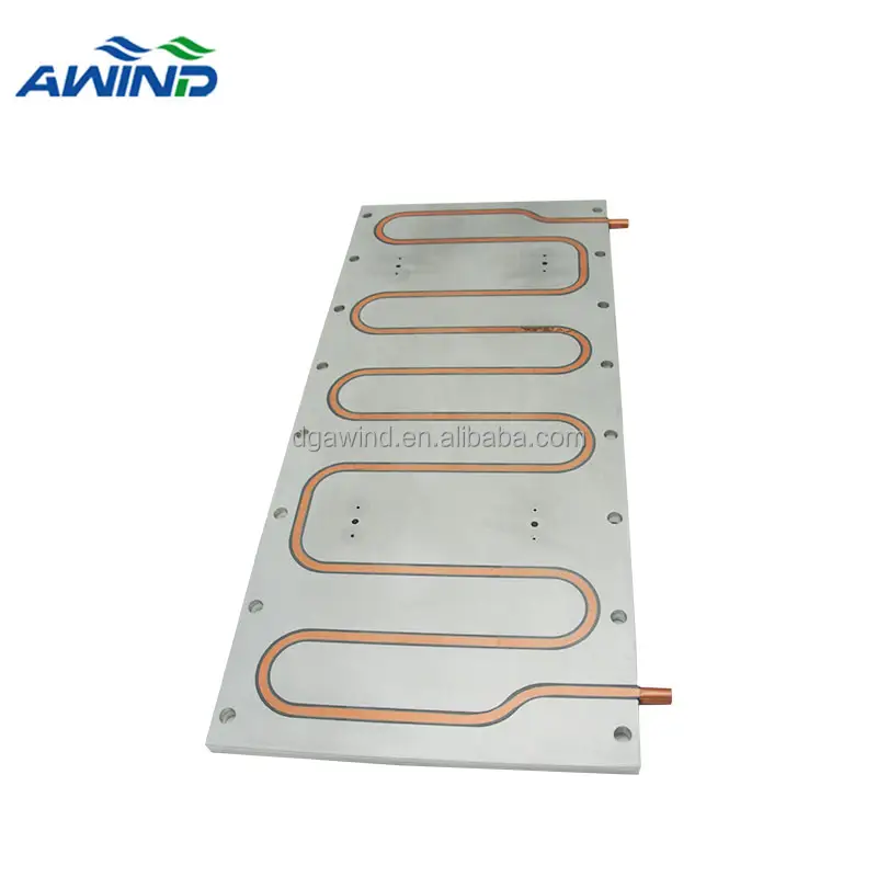 Dissipateur thermique de refroidissement en aluminium, eau liquide, azote, plaque de refroidissement, tube en cuivre pour radiateur de batterie ev