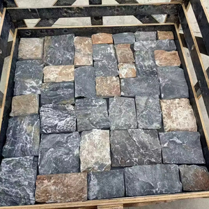 Carreaux d'ardoise en pierre de château rouillée et grise naturelle Revêtement mural aléatoire et rugueux pour sol et mur extérieurs - Product Image 1