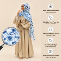 Nuosha OEM Foulard Hijab Imprimé Floral Aquarelle Motif Floral Artistique Mode Femme Musulmane Quotidienne Polyvalent Voile Écharpe