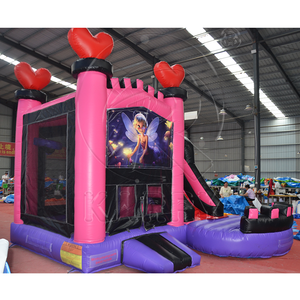 Castillo Inflable de PVC Rosa Mico y Casa de Brinco para Niños, Temática de Princesas, Bodas y Cumpleaños, para 5-10 Niños, Capacidad de 300-500 kg - Product Image 2