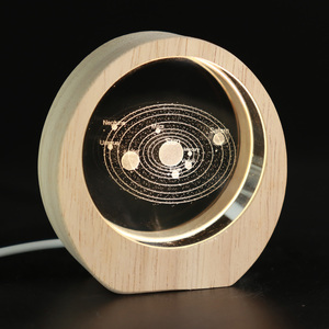 Lámpara Nocturna de Cristal 3D de 80 mm, Ecológica, con Tema de Galaxia, Grabada con Láser, Luna Luminosa, Adorno de Escritorio para Estudiantes, Regalo de Navidad K9 - Product Image 2