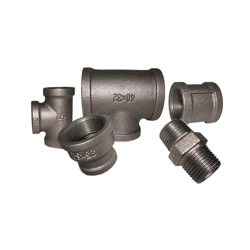 Black Malleable Iron Pipe Fitting UL FM Fire Fighting System Plumbing Black Galvanized Iron Fitting Threaded Malleable Iron Pipe Fittings Cast Iron Fitting