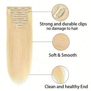 Extensions de cheveux humains naturels à double trame ISWEET, lisses, à clipser, pour femmes, cheveux Remy de qualité - Product Image 5