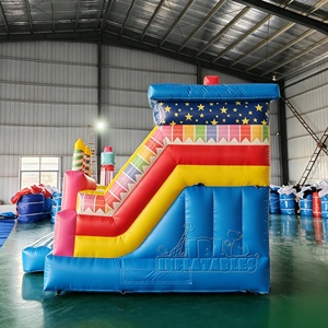Structure gonflable commerciale combinée avec toboggan et <span class=keywords><strong>château</strong></span> rebondissant <span class=keywords><strong>Joyeux</strong></span> Anniversaire pour la location d'anniversaires d'enfants - Product Image 4