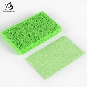 Customized LOGO Printing High Quality Hot Selling Pure Color Drop Shaped Compression Cellulose Sponge