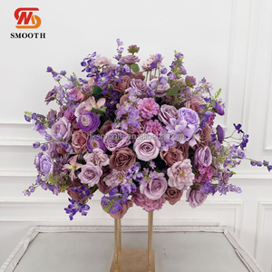 SMOOTH Large Artificial Flower Ball Purple Silk Flower Centerpiece Decor Flower Ball For Wedding Table Decoration - Product Image 5