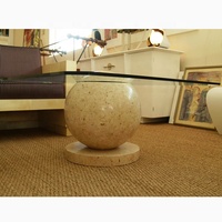 Table basse Vintage en fibre de verre, top du café moderne, en marbre, sphère voyage et lune