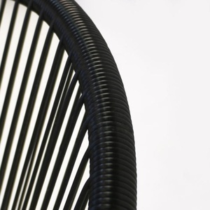 Chaise Acapulco moderne en rotin PE, siège ovale, structure métallique, coussin, mobilier de bistrot pour balcon, patio, jardin, extérieur, vente en gros - Product Image 4