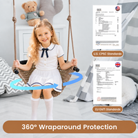 ROPECUBE Balançoire en corde tressée à la main en forme de U, cordes en polyester réglables, capacité de charge de 150 kg, respirante, anti-collision, pour l'intérieur et l'extérieur