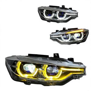 Nuevo Faro Delantero F30 Mejorado de 12V 6000K para Serie 3 F35, DRL Amarillo/Blanco, Lente de Doble Proyector, Acabado Azul - Product Image 2