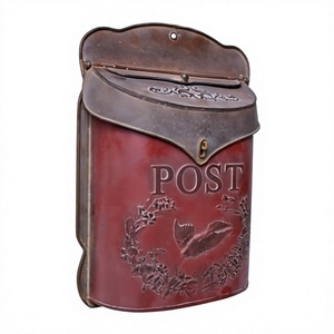 Farmhouse Style Mailbox <b>Wall</b> Mounted Rustic Metal Posts <b>Letter</b> Newspaper Receiving Customizable Designs Vintage Mailbox For Home - Product Image 1