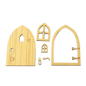 เฟอร์นิเจอร์ตกแต่งบ้านตุ๊กตาขนาดเล็กประตูและหน้าต่างบ้านตุ๊กตาไม้อุปกรณ์เสริมบ้านตุ๊กตาขนาดเล็ก - Product Image 1