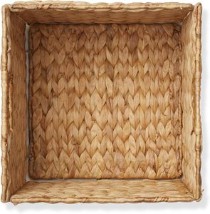 Cubos de almacenamiento de mimbre de jacinto de agua, estantes Organizadores de lavandería rectangulares para el jardín del hogar para ropa y zapatos en el baño - Product Image 3