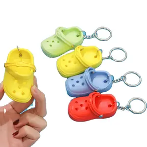 Mode Pvc Mini Crocs Slipper Sleutelhanger 3D Sleutelhanger Slippers Voor Relatiegeschenken