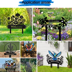 Mural Artístico de Flores en Metal, Venta al por Mayor, Crea tus Propias Letreros Personalizados para Jardín, Decoración Exterior, Adornos de Jardín - Product Image 6