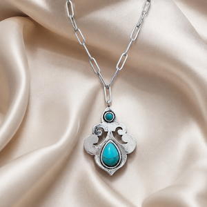 Collana con Ciondolo in Stile Bohémien Colore Turchese Design Vintage per Donne - Product Image 3